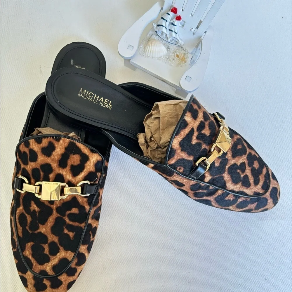 Michael Kors charlton leopard calf hair MULE
